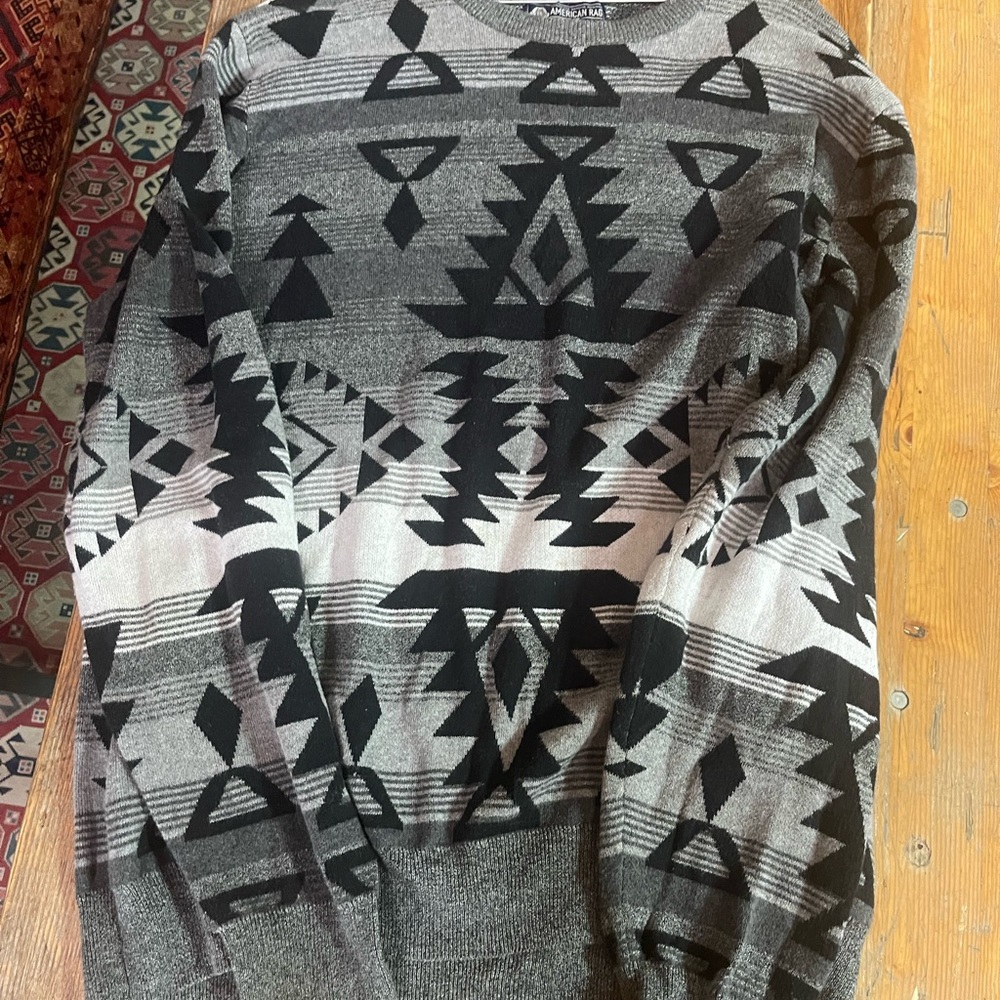 American Rag Gray and Black Crewneck Sweater